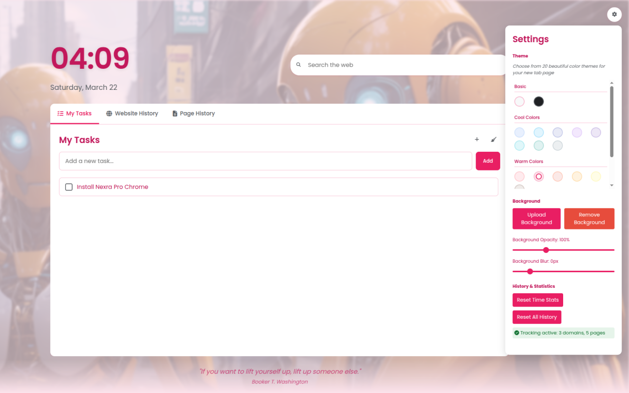 Task Management in Nexra Pro Chrome